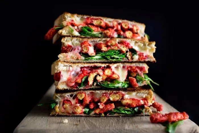 Flaming Cheetos + Arugula Grilled Cheese